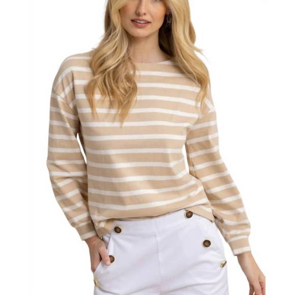 NEW SOUTHERN TIDE zayla striped top in irish cream - Picture 1 of 4